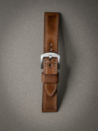 "Broderick" Vintage Bourbon Leather Watch Strap