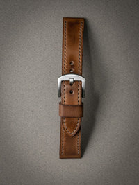 "Broderick" Vintage Bourbon Leather Watch Strap