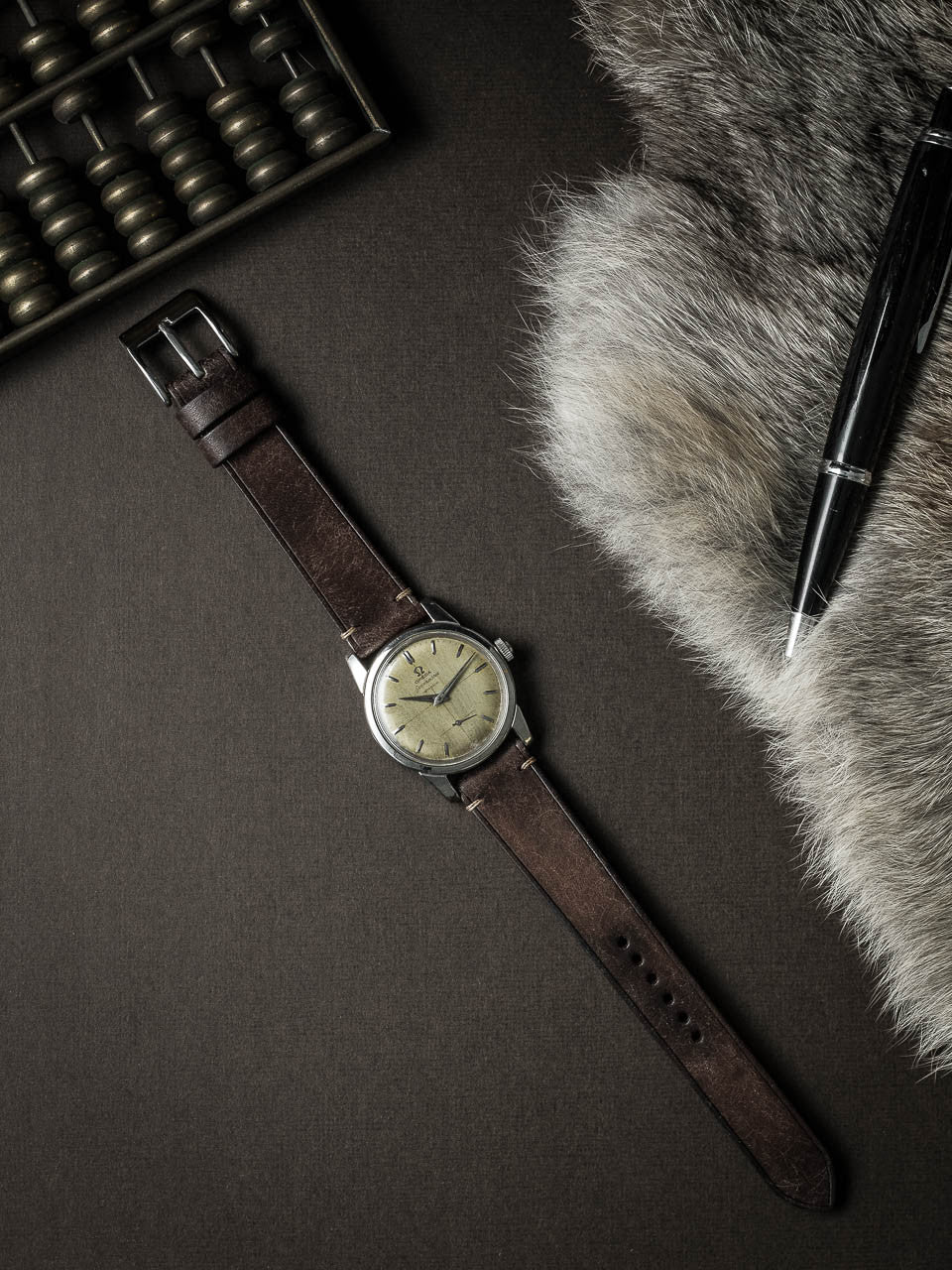 "Bill" Vintage Brown Leather Watch Strap