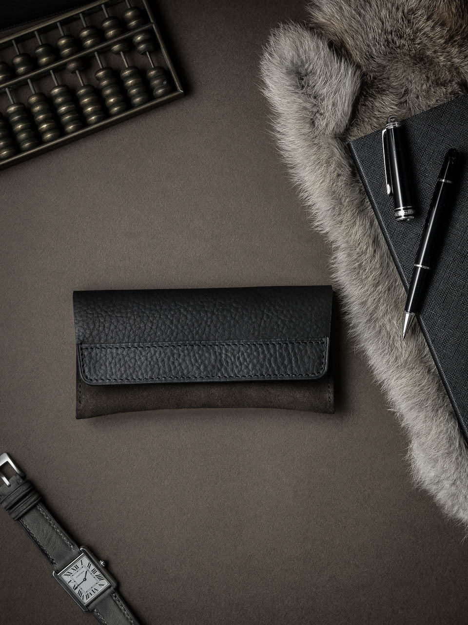 Lex Watch Pouch - Brown Suede