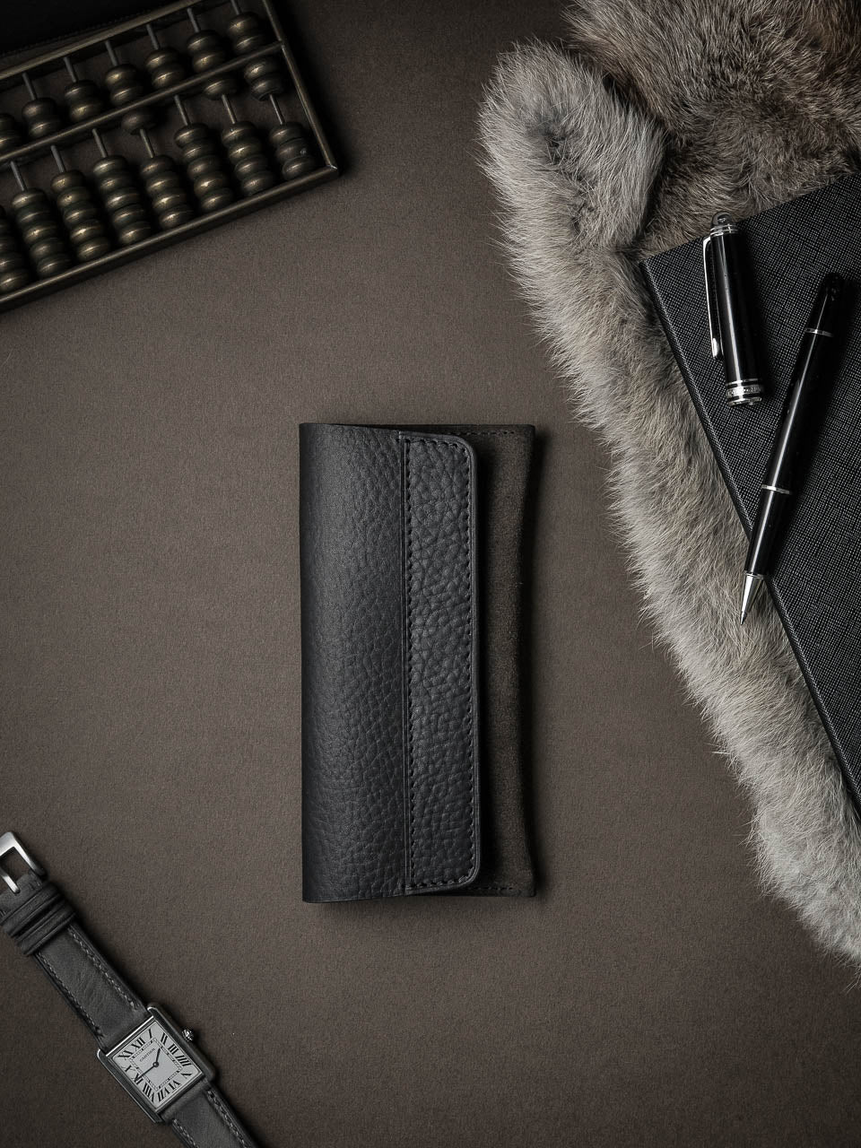 Lex Watch Pouch - Brown Suede