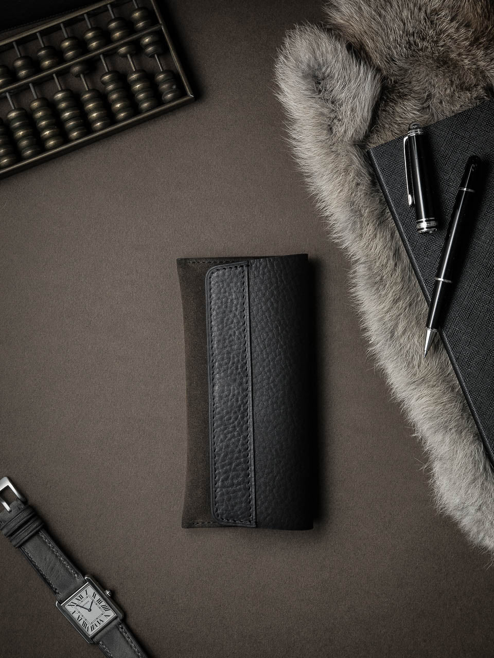Lex Watch Pouch - Brown Suede