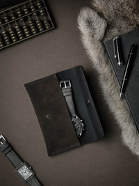 Lex Watch Pouch - Brown Suede