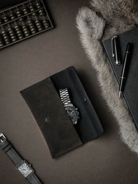 Lex Watch Pouch - Brown Suede