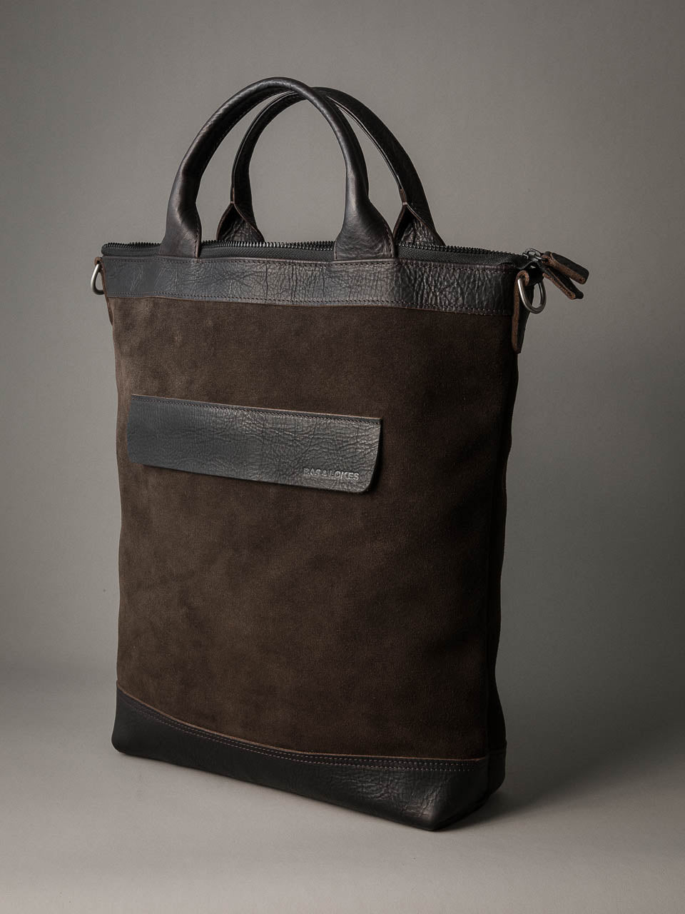 Lennox Tote Bag - Brown Suede