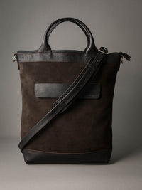 Lennox Tote Bag - Brown Suede