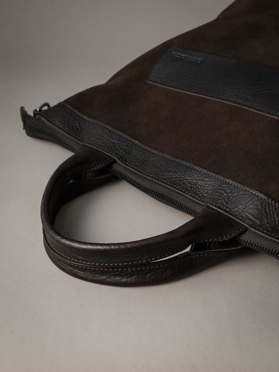 Lennox Tote Bag - Brown Suede