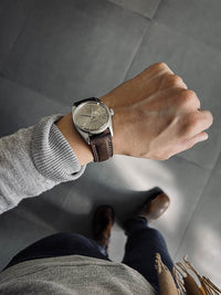 "Latham" Vintage Brown Padded Leather Watch Strap