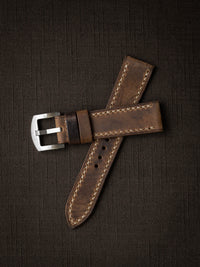 "Bryce" Rugged Brown Leather Watch Strap