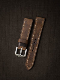"Bryce" Rugged Brown Leather Watch Strap