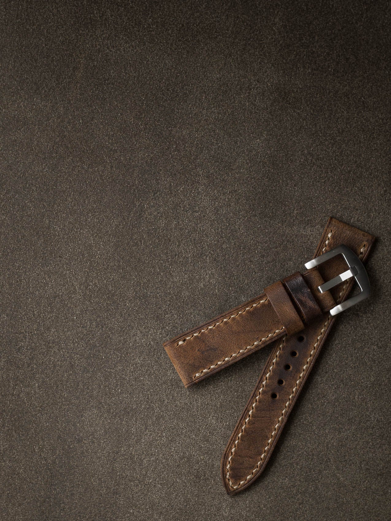 "Bryce" Rugged Brown Leather Watch Strap