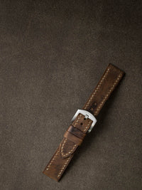 "Bryce" Rugged Brown Leather Watch Strap