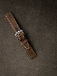 "Bryce" Rugged Brown Leather Watch Strap