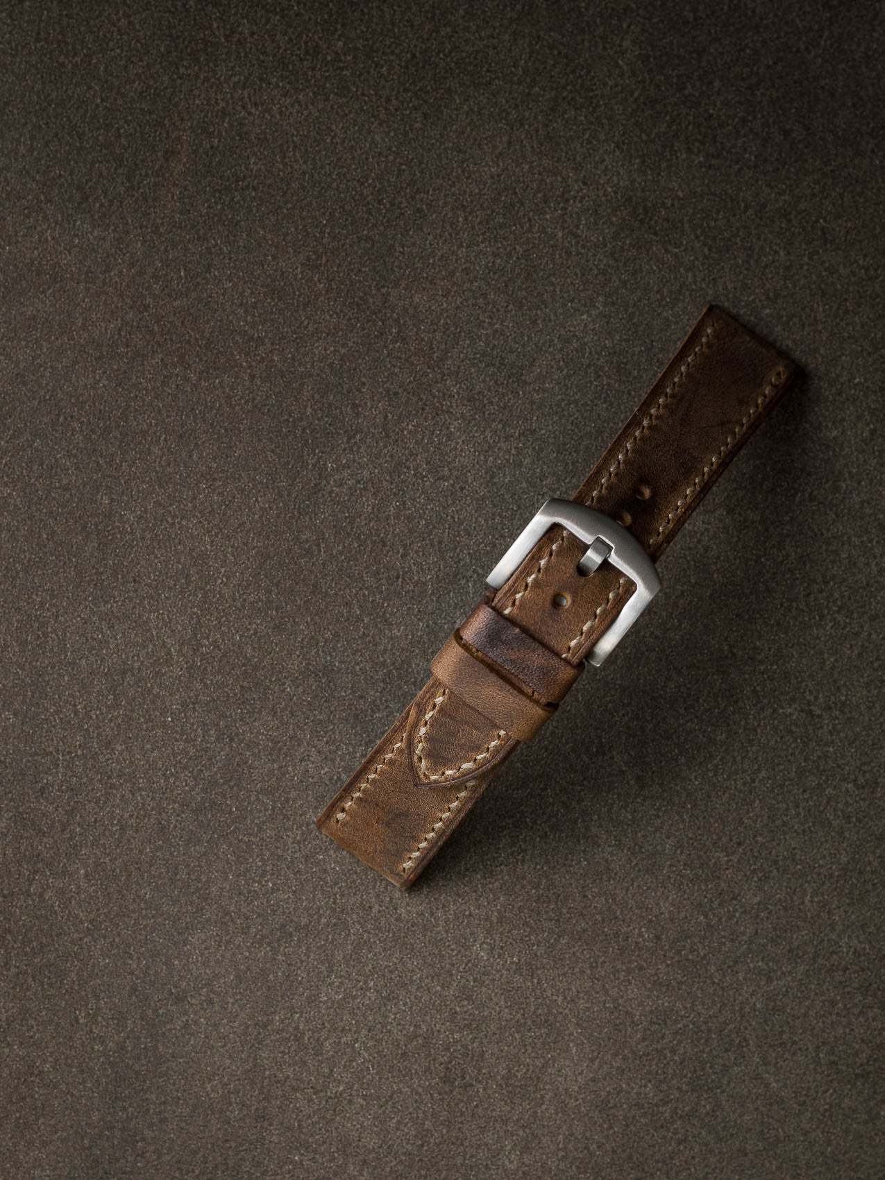 "Bryce" Rugged Brown Leather Watch Strap