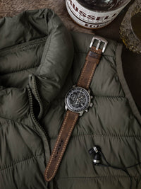 "Bryce" Rugged Brown Leather Watch Strap