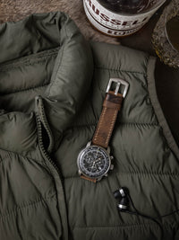 "Bryce" Rugged Brown Leather Watch Strap