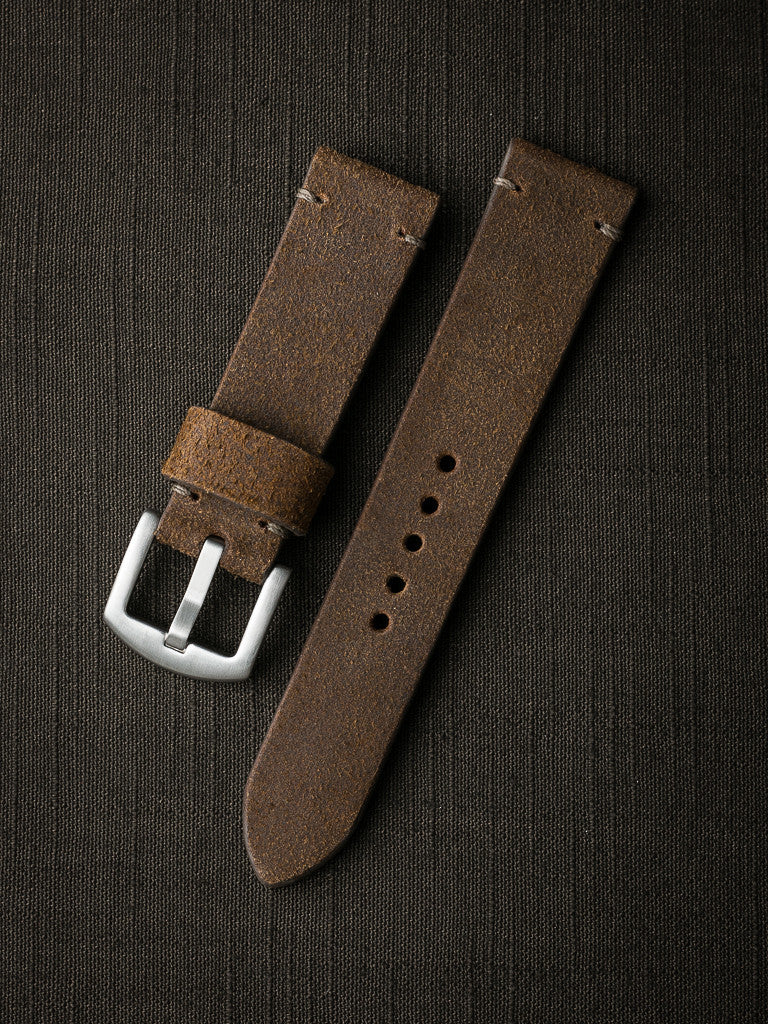 "Cairo" Medium Brown Suede Watch Strap