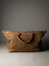 Gramercy Camel Tan Suede Weekender Bag