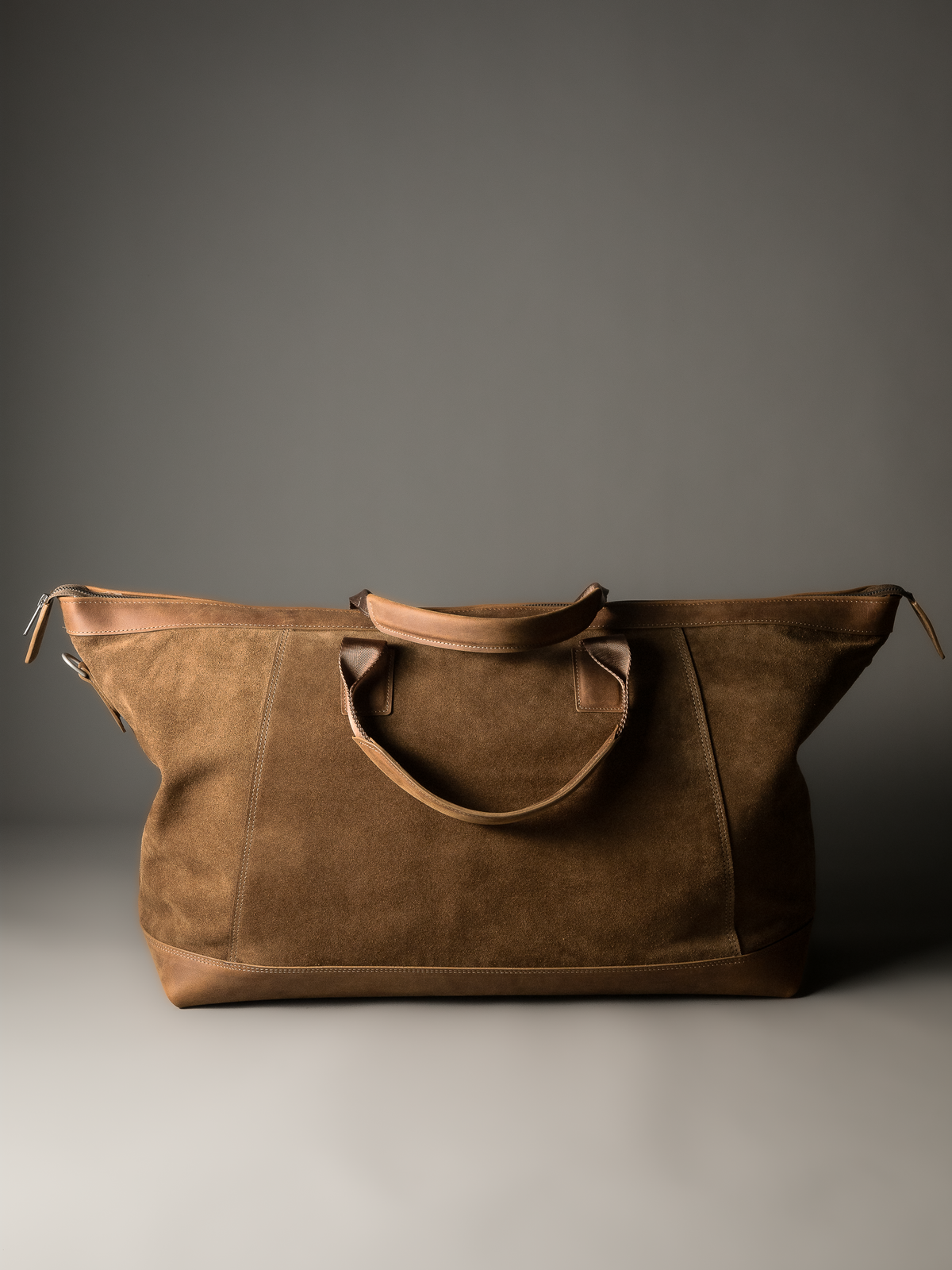 Gramercy Camel Tan Suede Weekender Bag