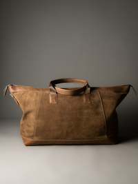 Gramercy Camel Tan Suede Weekender Bag