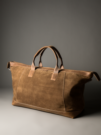 Gramercy Camel Tan Suede Weekender Bag