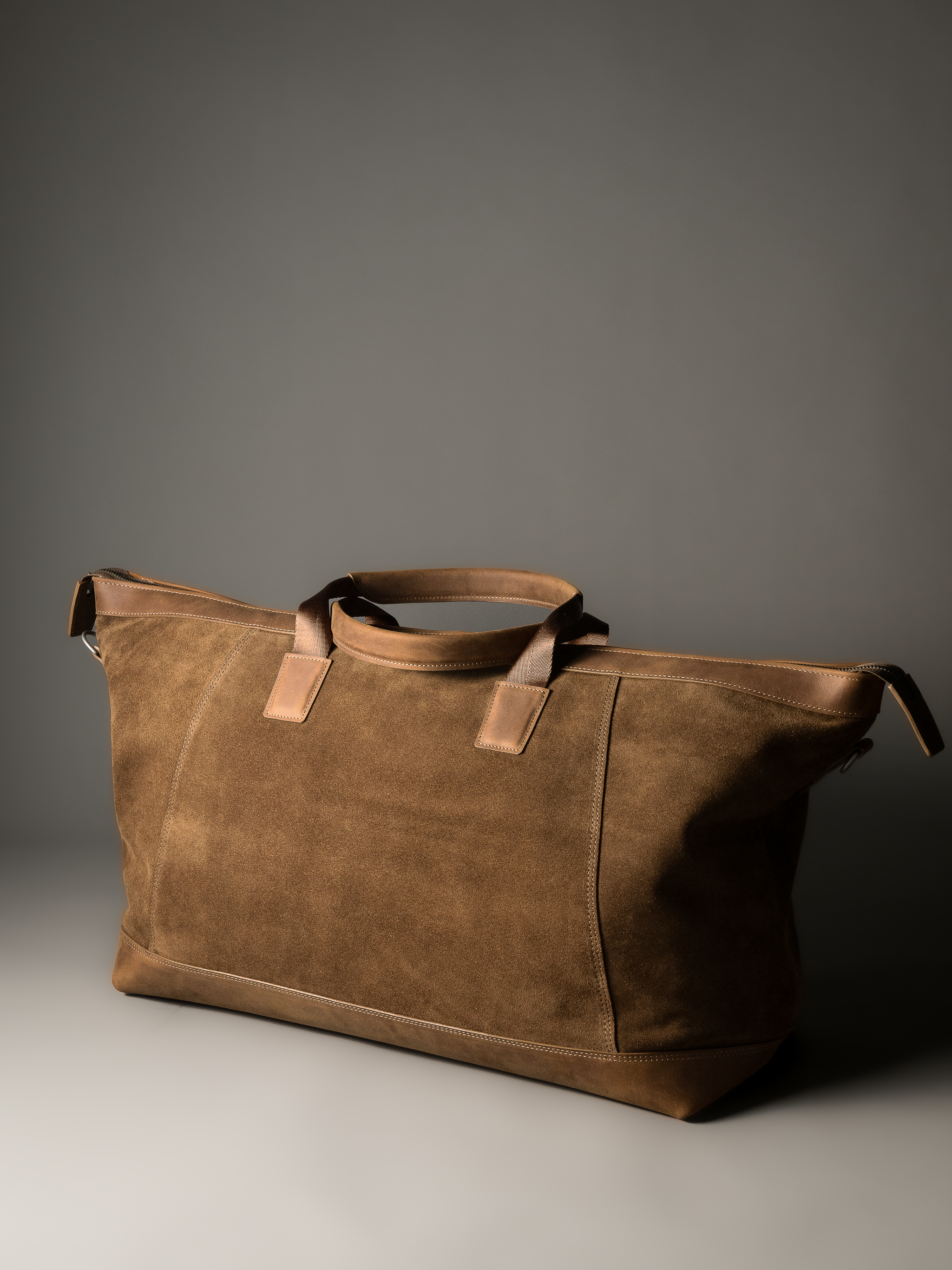 Gramercy Camel Tan Suede Weekender Bag