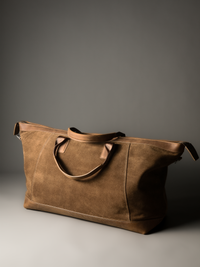 Gramercy Camel Tan Suede Weekender Bag