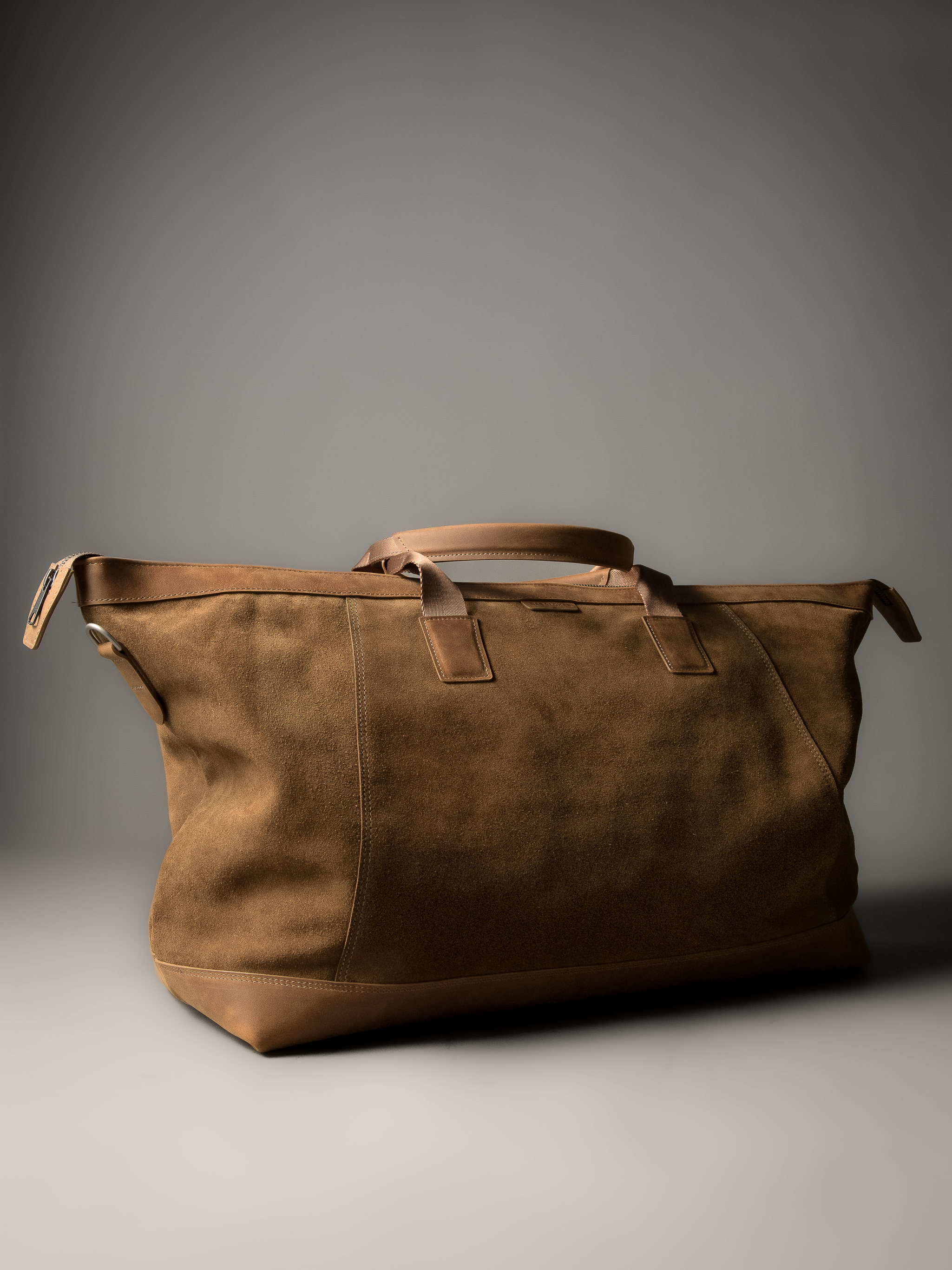 Gramercy Camel Tan Suede Weekender Bag