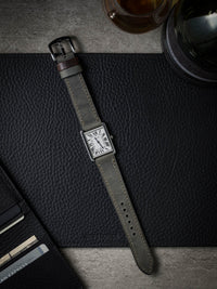 "Hunter" Grey Green Leather Watch Strap