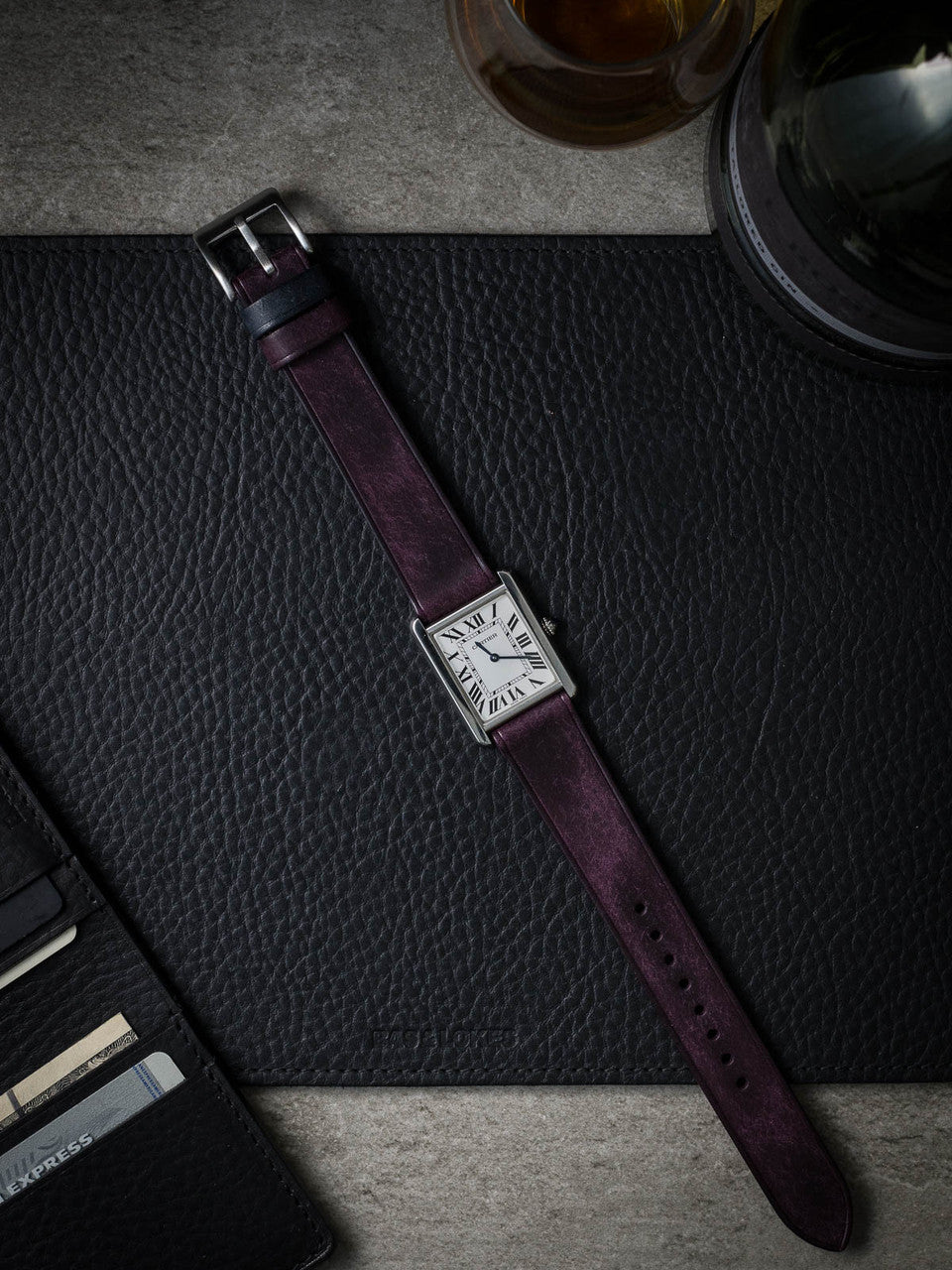 "Dre" Royal Purple Leather Watch Strap