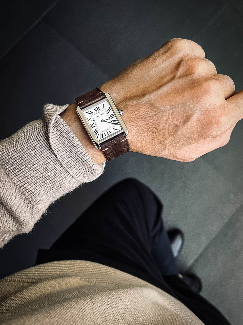 "Bill" Vintage Brown Leather Watch Strap