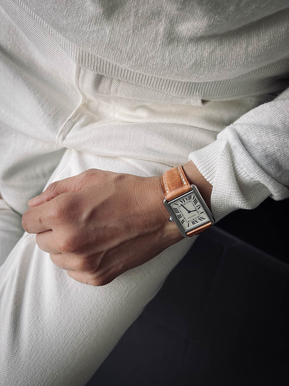 "Underwood" Natural Vintage Padded Leather Watch Strap