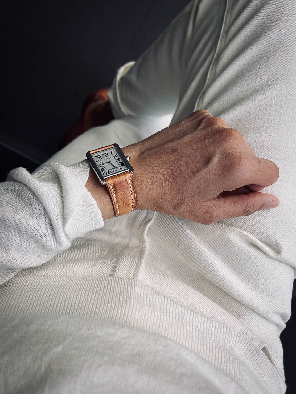 "Underwood" Natural Vintage Padded Leather Watch Strap