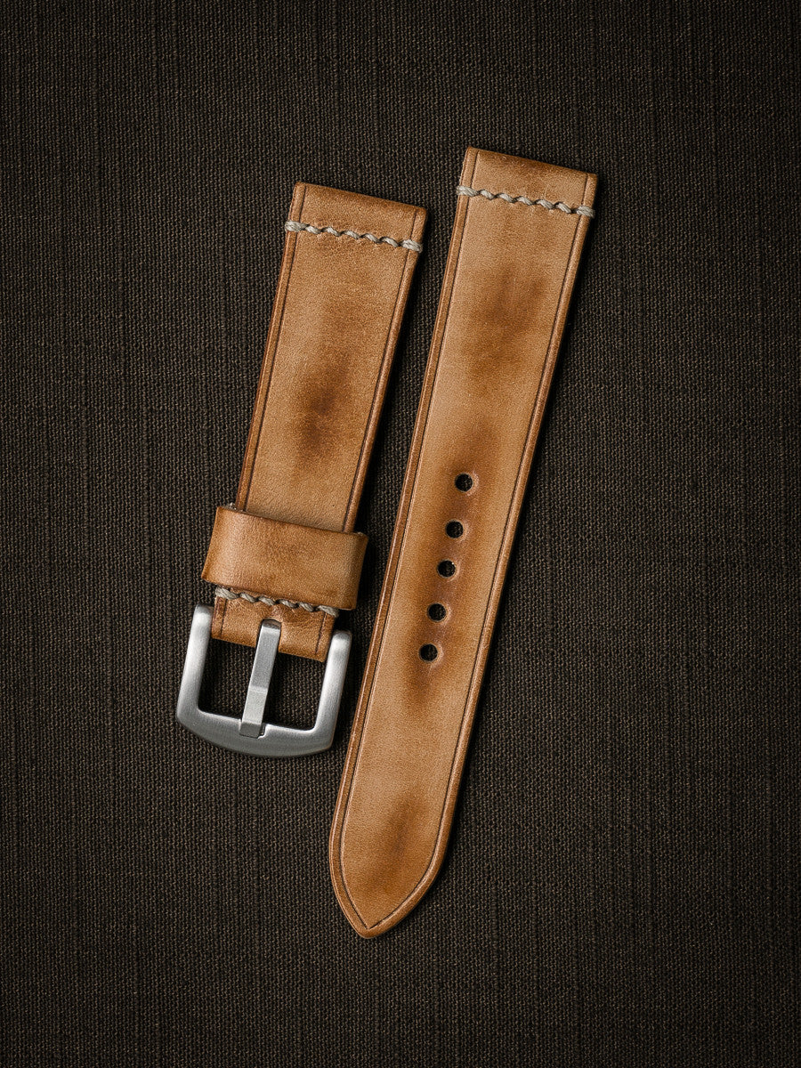 "Copeland" Natural Vintage Leather Watch Strap
