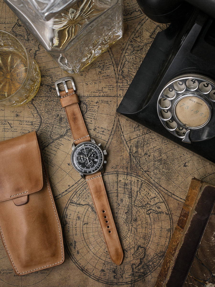 "Copeland" Natural Vintage Leather Watch Strap