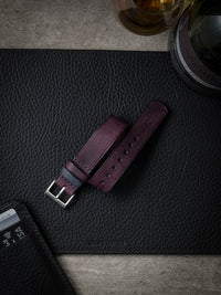 "Craig" Royal Purple Single Pass Leather Watch Strap