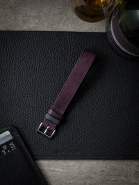 "Craig" Royal Purple Single Pass Leather Watch Strap