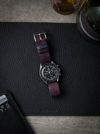 "Craig" Royal Purple Single Pass Leather Watch Strap