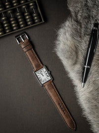 "Cubano" Havana Tan Padded Leather Watch Strap