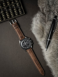 "Cubano" Havana Tan Padded Leather Watch Strap