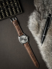 "Cubano" Havana Tan Padded Leather Watch Strap