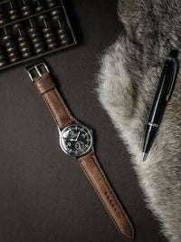 "Cubano" Havana Tan Padded Leather Watch Strap