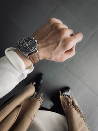 "Cubano" Havana Tan Padded Leather Watch Strap