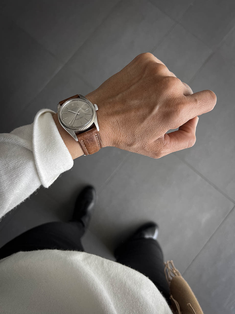"Cubano" Havana Tan Padded Leather Watch Strap