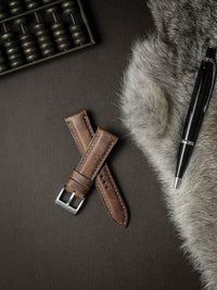 "Cubano" Havana Tan Padded Leather Watch Strap