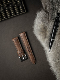"Cubano" Havana Tan Padded Leather Watch Strap