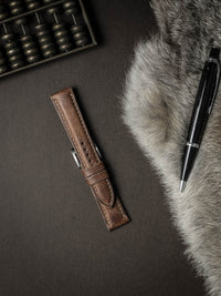 "Cubano" Havana Tan Padded Leather Watch Strap