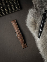 "Cubano" Havana Tan Padded Leather Watch Strap