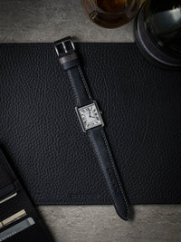"Cyrus" Marine Blue Padded Leather Watch Strap