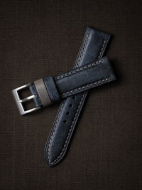 "Cyrus" Marine Blue Padded Leather Watch Strap